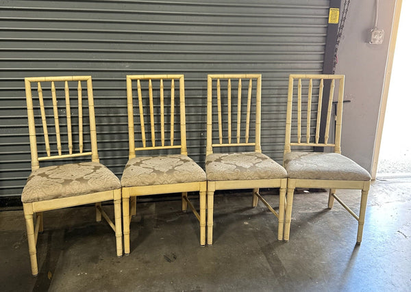 Vintage Thomasville Allegro Faux Bamboo Set of Four Chairs Available for Custom Lacquer!