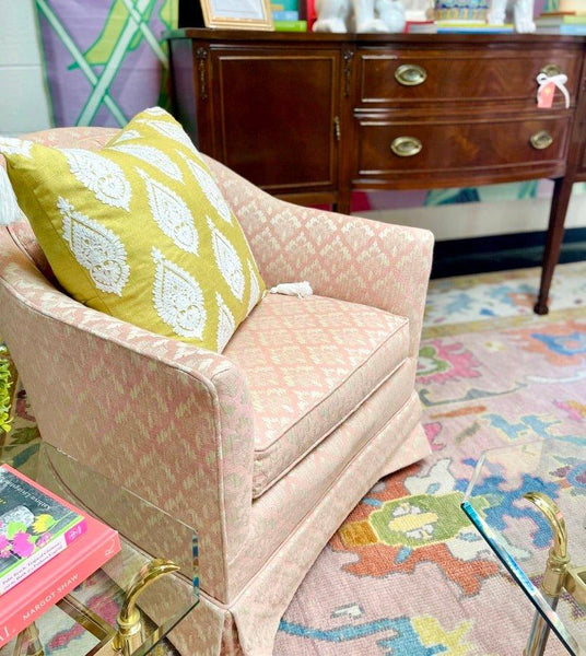 Adorable Vintage Light Pink Barrel Back Chair Pair Ready to Ship! - Hibiscus House