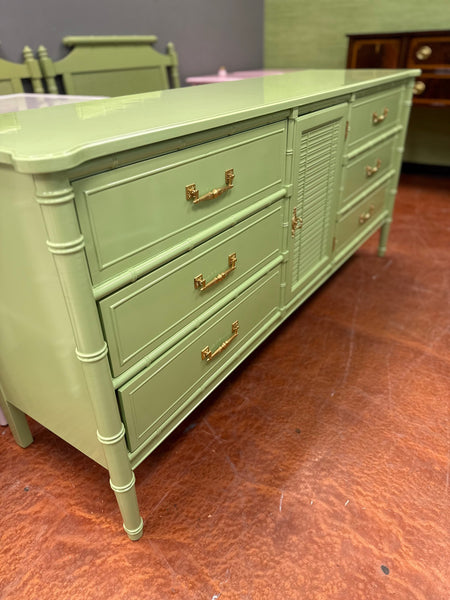 Vintage Henry Link Bali Hai Shutter Center-Door Credenza Available to Customize! - Hibiscus House
