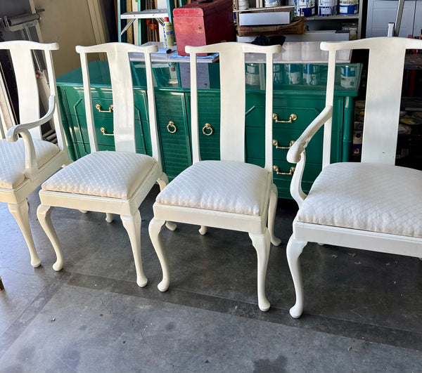 Vintage Palm Beach Regency Style Set of 4 Ming Chairs Available for Custom Lacquer! - Hibiscus House