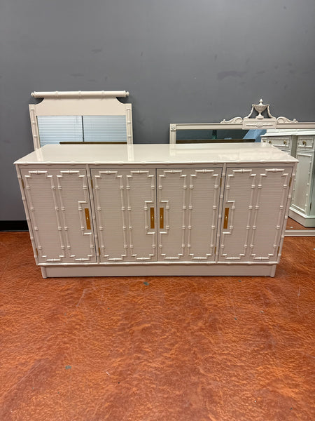 Vintage Drexel Omega Kensington Collection Faux Bamboo Credenza Available for Custom Lacquer! - Hibiscus House