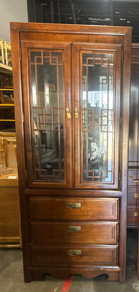 Vintage Chinoiserie Style Curio Cabinet Available for Custom Lacquer! - Hibiscus House