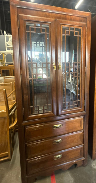 Vintage Chinoiserie Style Curio Cabinet Available for Custom Lacquer! - Hibiscus House