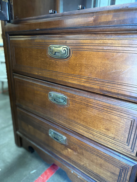 Vintage Chinoiserie Style Curio Cabinet Available for Custom Lacquer! - Hibiscus House