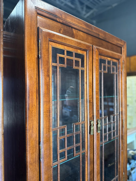 Vintage Chinoiserie Style Curio Cabinet Available for Custom Lacquer! - Hibiscus House