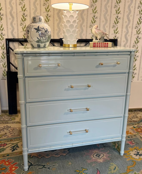 PAIR of Vintage Classic Faux Bamboo Bachelors Chest Available for Custom Lacquer!