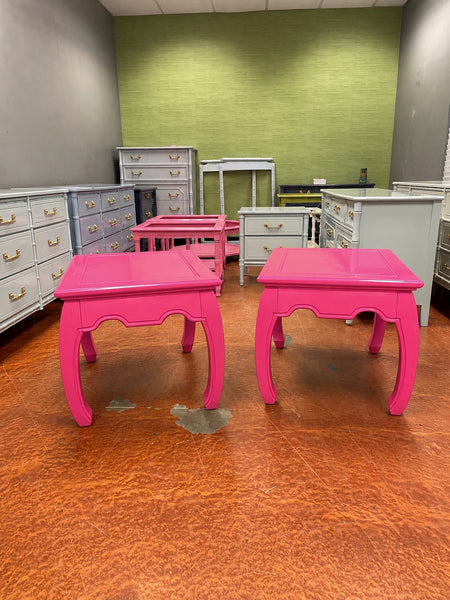 Vintage Ming Style End Table Pair Available for Custom Lacquer!