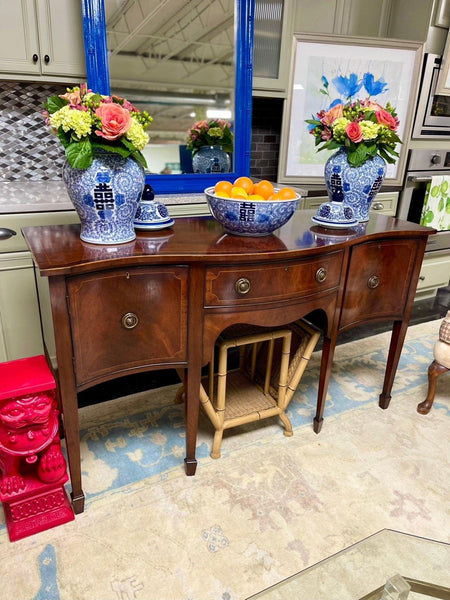 Antique Georgian- Style Traditional Mahogany Sideboard Buffet - Hibiscus House