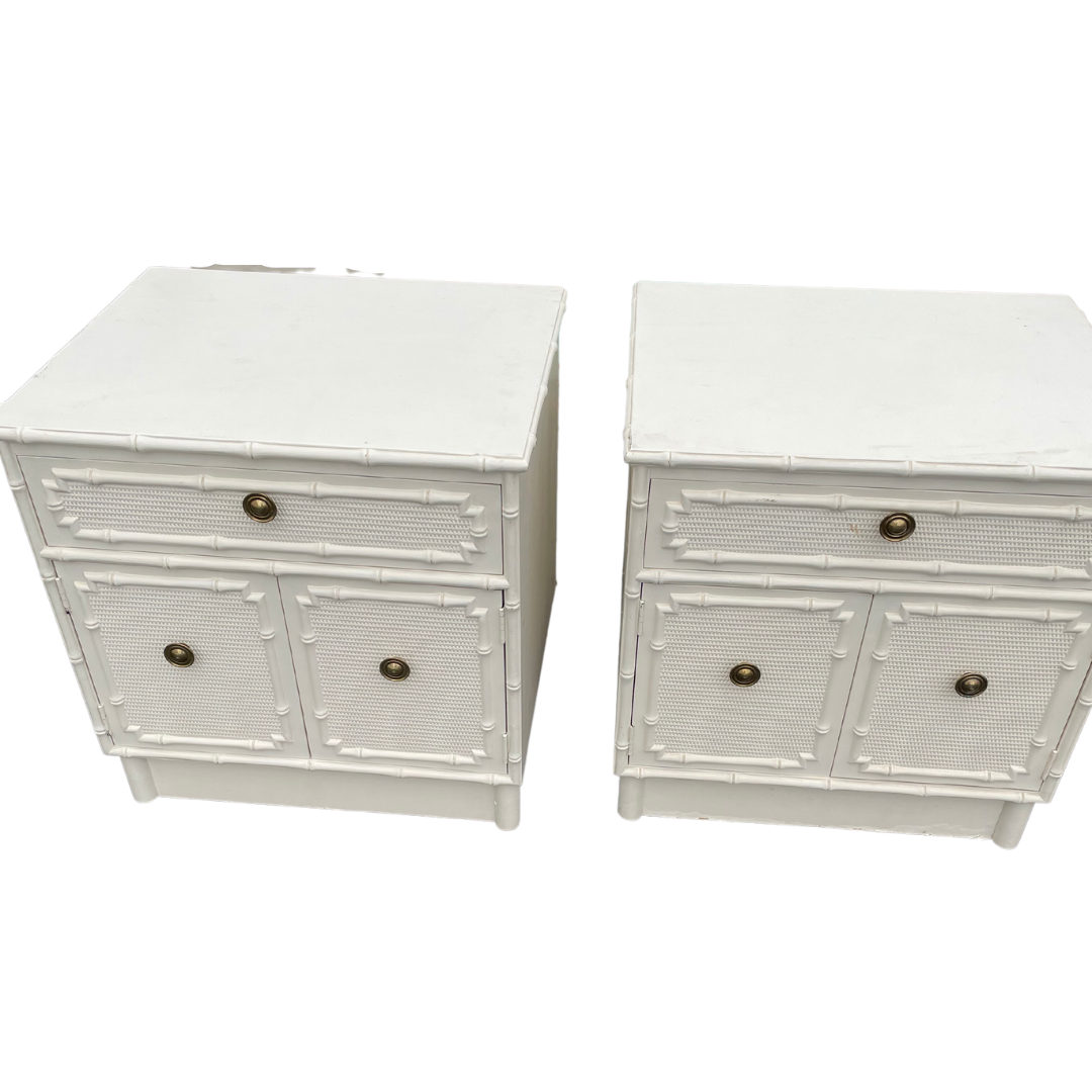 Vintage Drexel Furniture Omega Kensington Collection Nightstand Pair Available for Custom Lacquer!