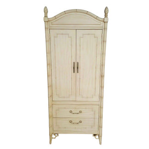 1970's Thomasville Allegro Faux Bamboo Armoire Available for Custom Lacquer - Hibiscus House