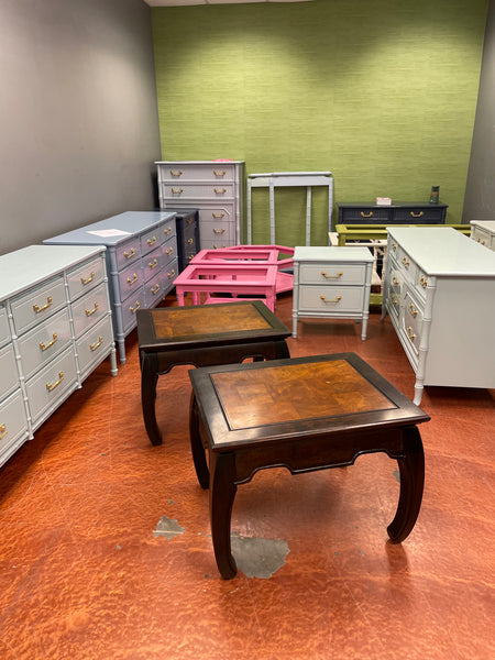 Vintage Ming Style End Table Pair Available for Custom Lacquer!