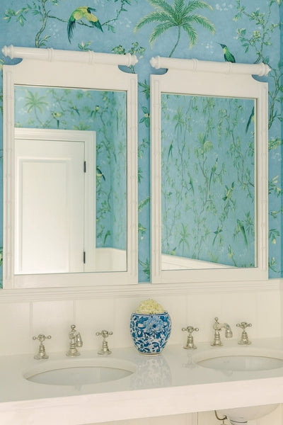 Vintage Henry Link Faux Bamboo Pagoda Accent Mirror Pair Available for Custom Lacquer!