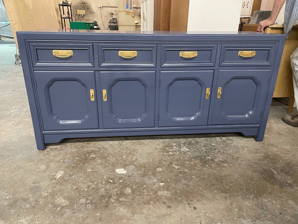 Vintage Thomasville Embassy Collection Campaign Style Credenza Available for Custom Lacquer! - Hibiscus House