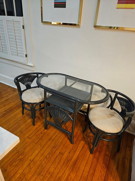 Vintage Rattan Honeymoon Table and Chairs Available to Customize! - Hibiscus House