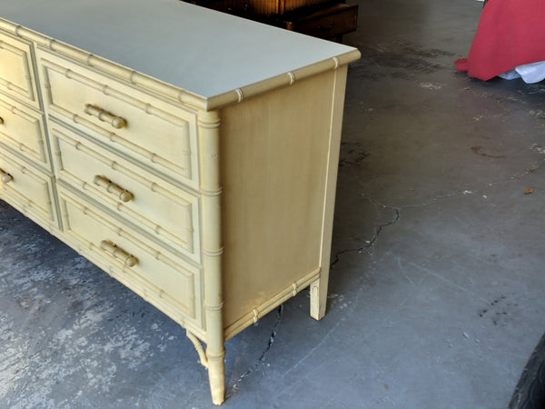 Vintage Dixie Aloha Six Drawer Bamboo Dresser with Fretwork Available for Lacquer Customization - Hibiscus House