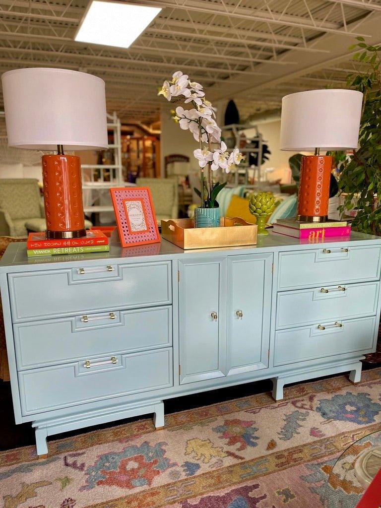 Vintage American of Martinsville Credenza Lacquered in Watery Ready to Ship - Hibiscus House