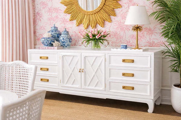 Vintage American of Martinsville Ming Chippendale Credenza Available for Custom Lacquer - Hibiscus House