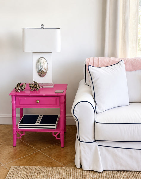 Thomasville Allegro Faux Bamboo Nightstand Pair with Fretwork Available to Customize