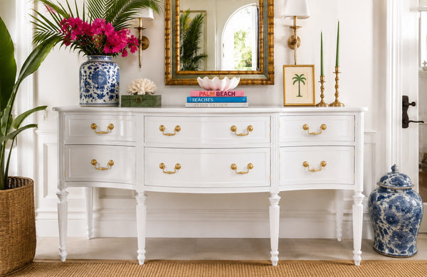 Vintage Traditional Mahogany Sideboard Available for Custom Lacquer