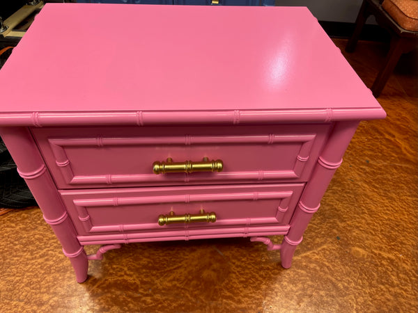 Single Vintage Dixie Aloha Faux Bamboo Nightstand Available for Custom Lacquer! - Hibiscus House