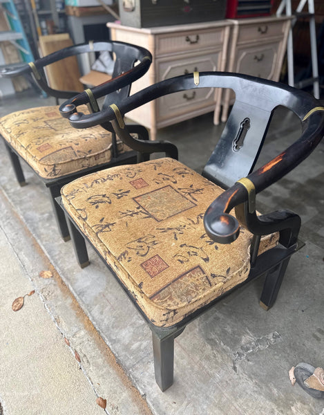 Vintage Century Furniture Ming Style Horseshoe Chair Pair Available for Custom Lacquer! - Hibiscus House
