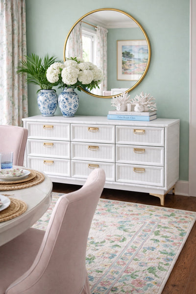 Vintage Faux Bamboo Nine Drawer Dresser Available for Custom Lacquer - Hibiscus House