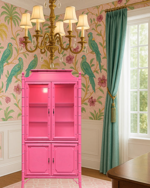Vintage Dixie Aloha Collection China Cabinet Available for Custom Lacquer!