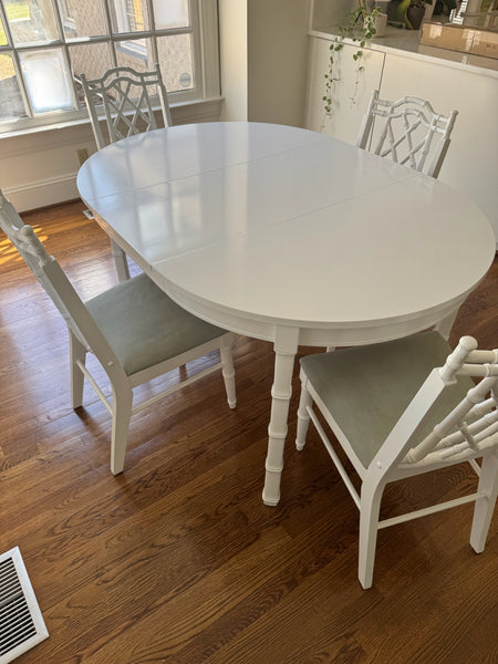 Vintage Faux Bamboo Dining Table Available for Custom Lacquer! - Hibiscus House