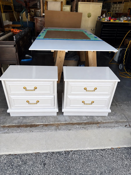 Vintage Florida Furniture Faux Bamboo Nightstand Pair Available for Customization!