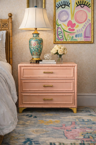 Vintage Dixie Furniture Aloha Large Nightstand/Chest Pair Available for Custom Lacquer! - Hibiscus House