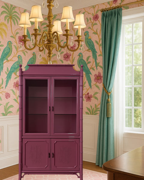 Vintage Dixie Aloha Collection China Cabinet Available for Custom Lacquer!