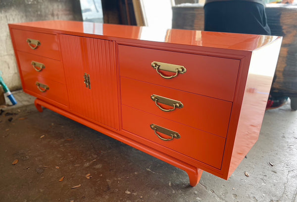 Vintage American of Martinsville Ming Chippendale Credenza Available for Custom Lacquer - Hibiscus House