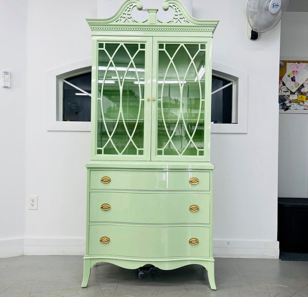 Vintage Hepplewhite Petite 1940's China Cabinet Available for Custom Lacquer!