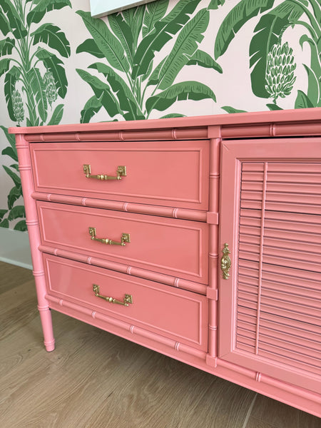 Vintage Henry Link Bali Hai Credenza Lacquered in "Charisma" and Ready to Ship!