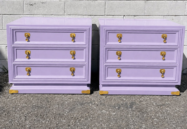 American of Martinsville Large Brass Nightstands/Chest Available for Custom Lacquer