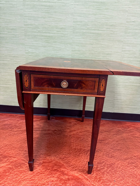 Vintage Hekman Mahogany Drop Leaf Pembroke Side Table Available for Custom Lacquer!
