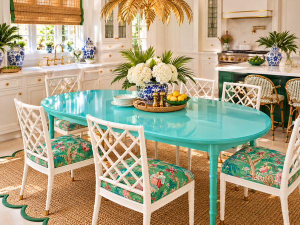 Vintage Faux Bamboo Dining Table Available for Custom Lacquer!