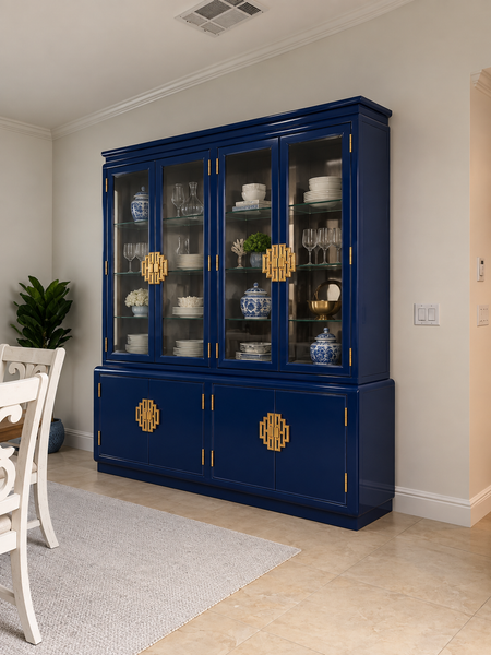 Century Furniture Regency Style Two Piece China Cabinet Available for Custom Lacquer!
