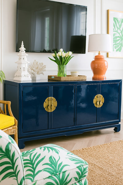 Vintage Drexel Heritage Credenza Sideboard Buffet Available for Custom Lacquer - Hibiscus House