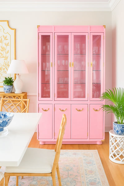 Vintage Drexel Accolade Collection Campaign China Cabinet Available for Custom Lacquer! - Hibiscus House