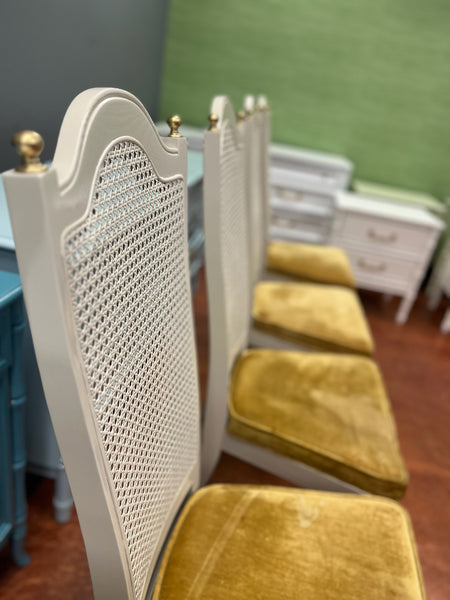 Vintage Stanley Furniture Cane Back Dining Chairs Available for Custom Lacquer!! - Hibiscus House