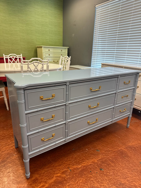 Vintage Henry Link Bali Hai Faux Bamboo Nine Drawer Dresser Available for Lacquer! - Hibiscus House