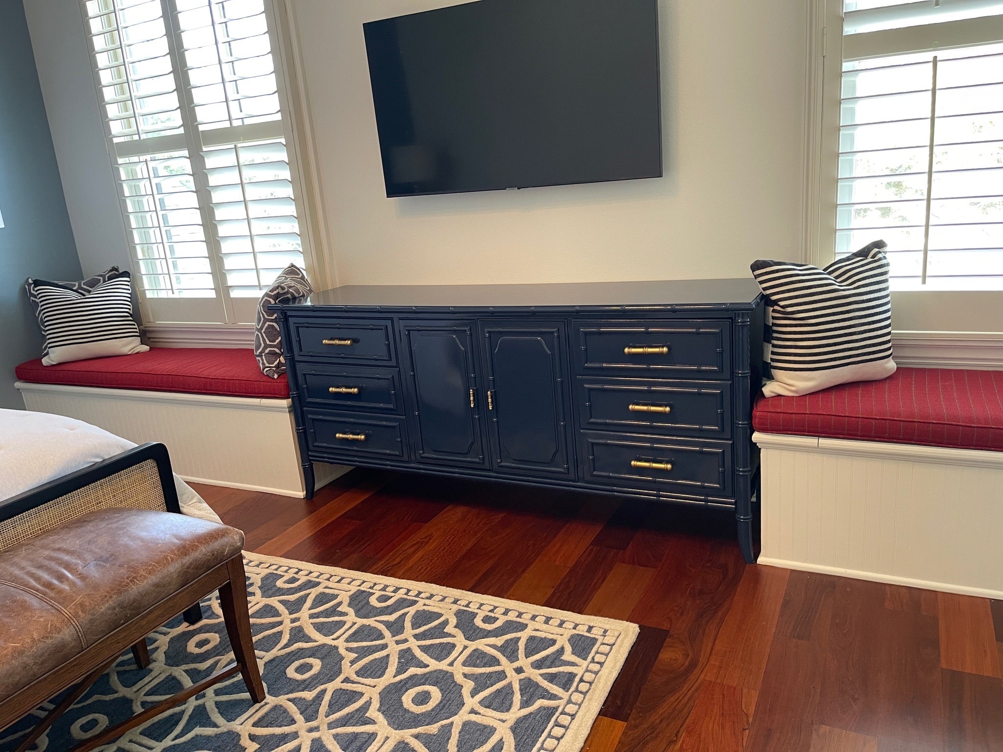 Vintage Dixie Aloha Faux Bamboo Credenza Available to Customize