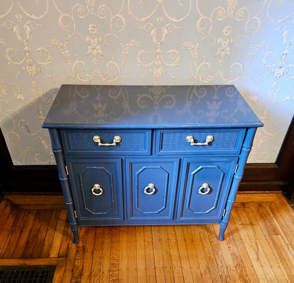 Vintage Broyhill Furniture Faux Bamboo Server Available for Custom Lacquer!! - Hibiscus House