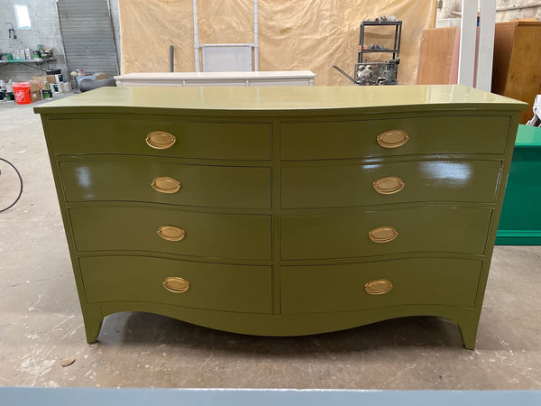 Gorgeous Vintage Ethan Allen Bow Front Traditional Style Chest Available for Custom Lacquer! - Hibiscus House