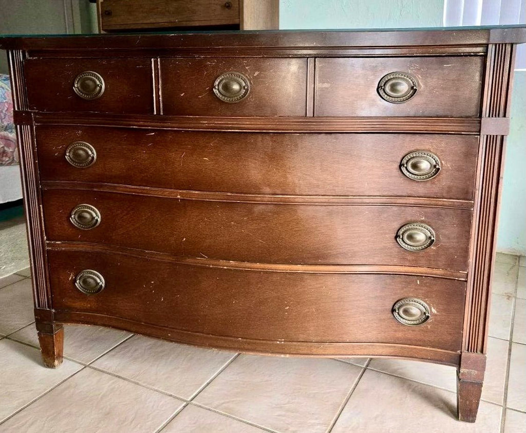 Vintage Bassett Furniture Traditional Style Dresser with Glass Top Available for Custom Lacquer! Hibiscus House Vintage Bassett Furniture Traditional Style Dresser with Glass Top Available for Custom Lacquer! Hibiscus House