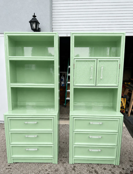 Vintage Lea Furniture Large Nightstand/Chest Pair Available For Custom Lacquer! - Hibiscus House