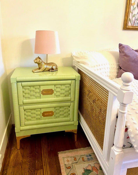 Vintage Dixie Furniture Faux Bamboo Campaign Style Desk Available for Lacquer - Hibiscus House