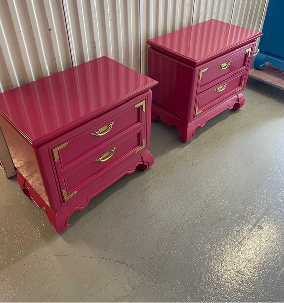 Vintage Pair of Broyhill Furniture Premier Ming Dynasty Nightstands Available for Custom Lacquer!