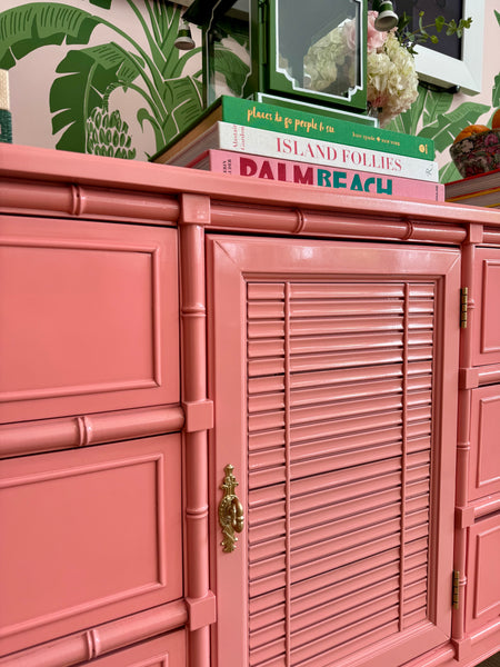 Vintage Henry Link Bali Hai Credenza Lacquered in "Charisma" and Ready to Ship!